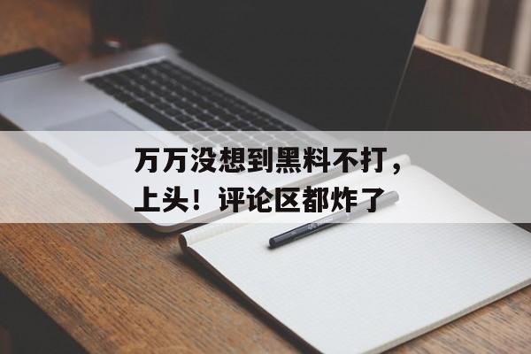 万万没想到黑料不打，上头！评论区都炸了